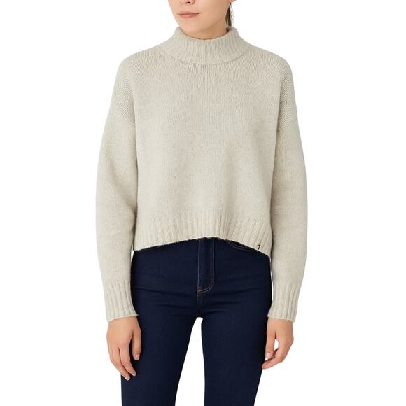American Eagle Beige Turtleneck Sweater Medium Classic Knit Cozycore - Picture 1 of 6